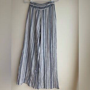 Tularosa Striped Wide-Leg Pants – Blue & White – Size S